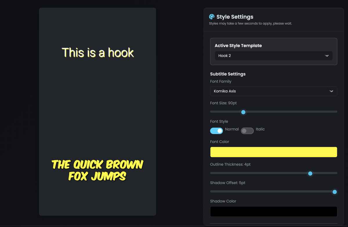 Customizing Subtitles